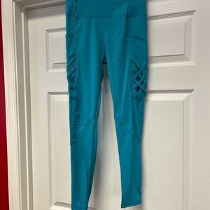 LYDAA Turquoise Criss Criss Leggings S/M NWT